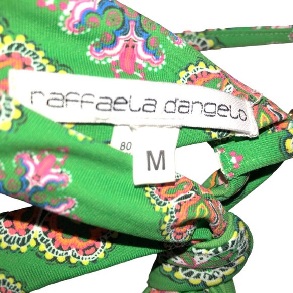 Raffaela Dangelo green pink paisley reversible bottom bikini suit M 2 pi… - Picture 3 of 7